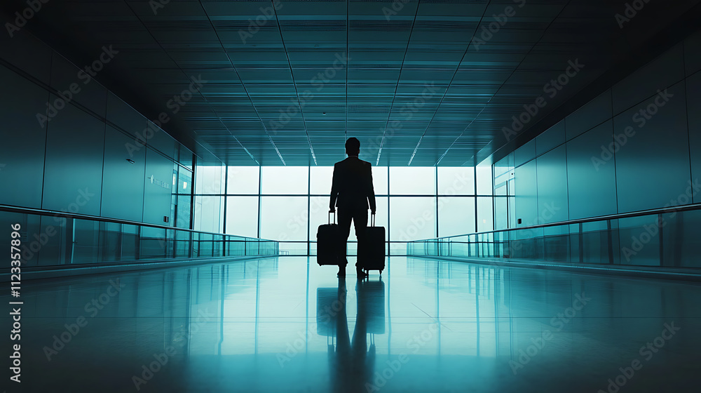 Fototapeta premium Focused entrepreneur discussion at an airportexploring business opportunities in a dynamic environment