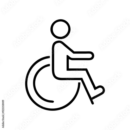 Icon of accessible signage on a keyboard with a black outline in a modern design.