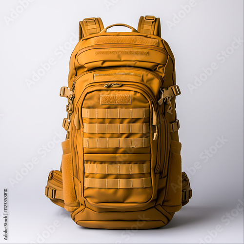 Stylish Outdoor Backpack in Vibrant Yellow for Hiking and Travel photo