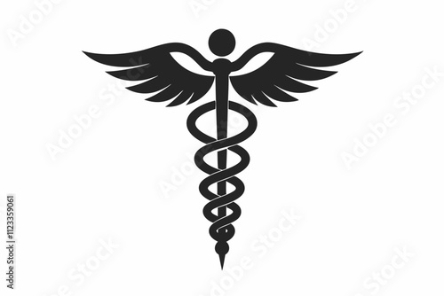 Caduceus silhouette, Caduceus Medical symbol silhouette vector