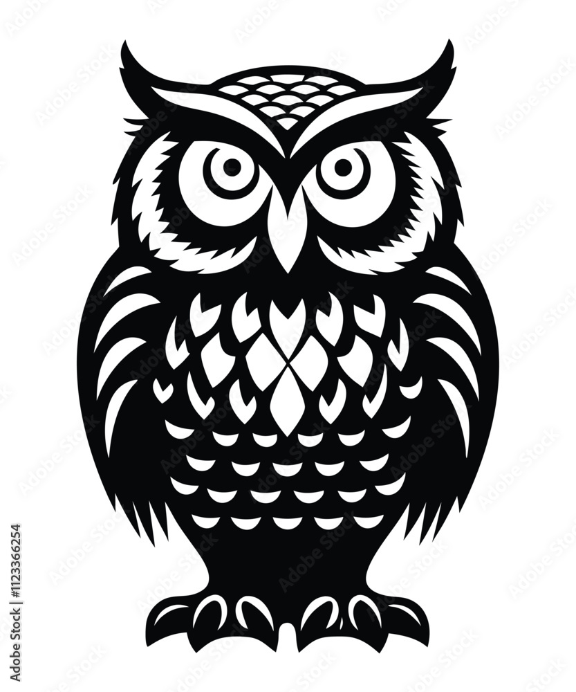 Obraz premium Owl vector silhouette