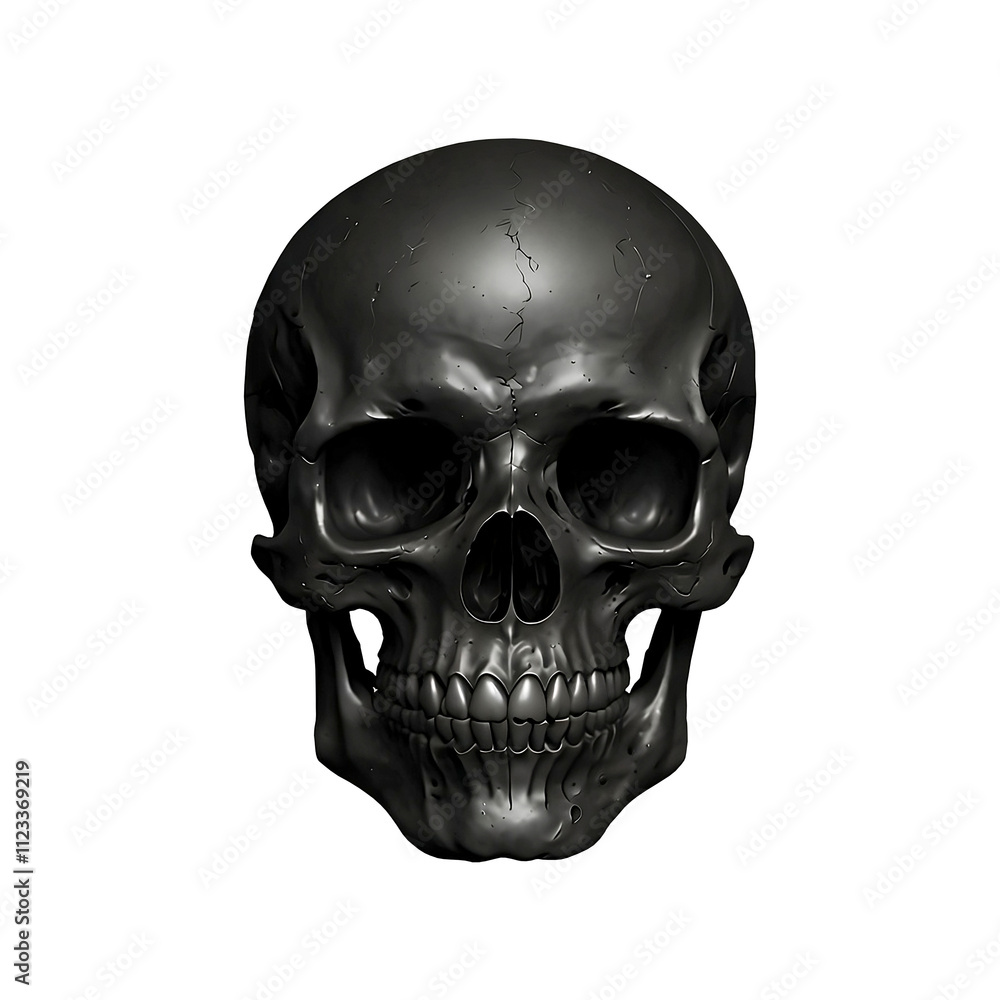Obraz premium Black skull on transparent background