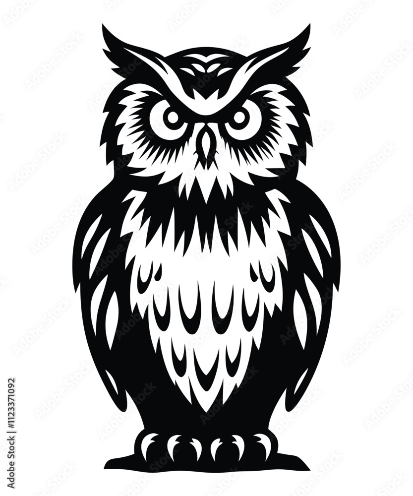 Fototapeta premium Owl vector silhouette