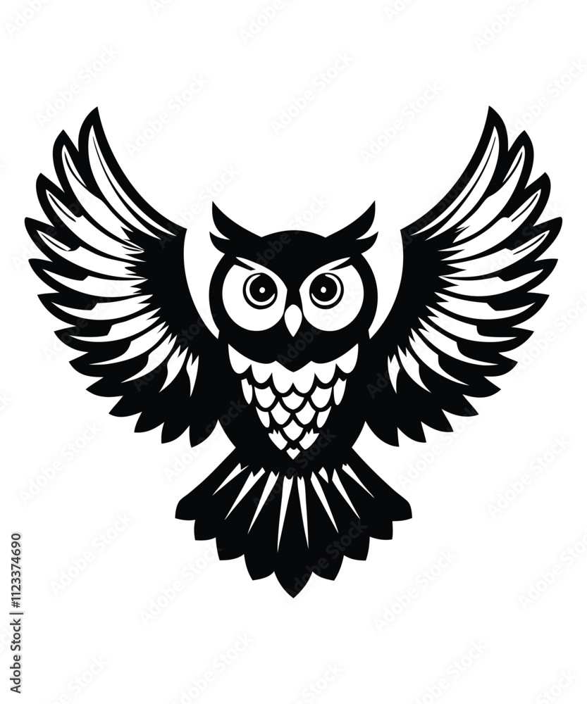 Obraz premium Owl vector silhouette