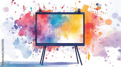 business presentation board flat design side view corporate meeting watercolor Complementary Color Scheme