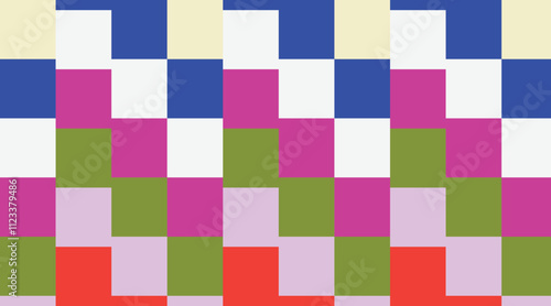 Colorful background A checkered pattern that blends past and present. Stands out as an eye-catching backdrop.