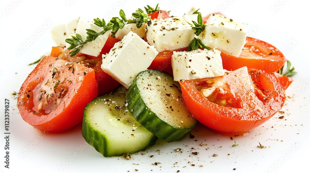 Salad cucumber and fresh tomato with crisp cheese lunch and quick meal vegetable healthy feta greek, tasty dinner with simple fresh cuisine. Salad cucumber and fresh tomato with crisp cheese lunch and quick meal vegetable healthy feta greek, tasty dinner with simple fresh cuisine.