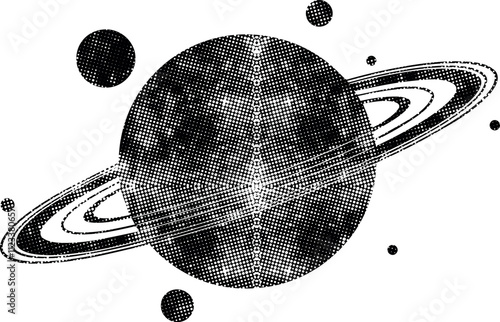 Planet halftone grunge vector art