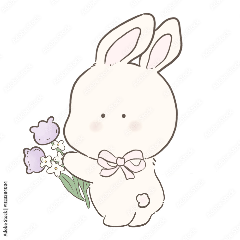 Obraz premium Cute bunny rabbit cartoon 
