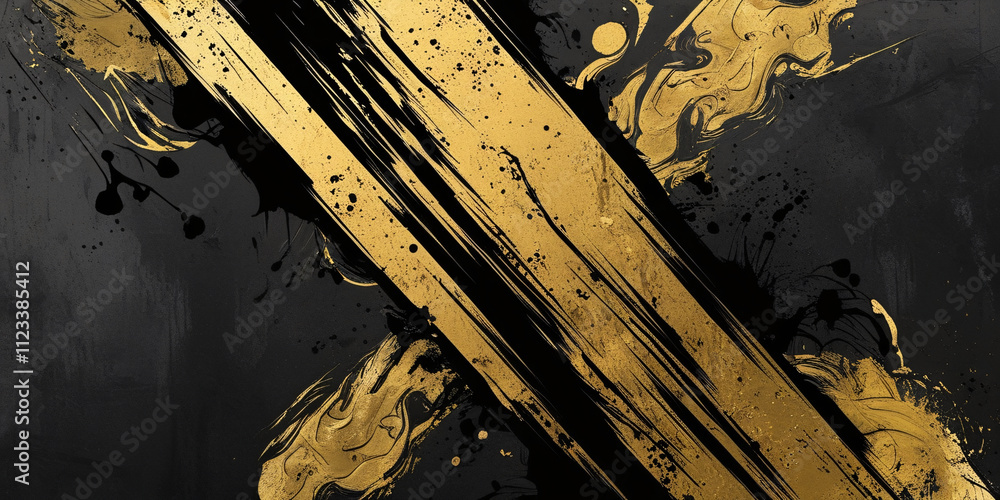 Fototapeta premium Golden And Black Abstract Background