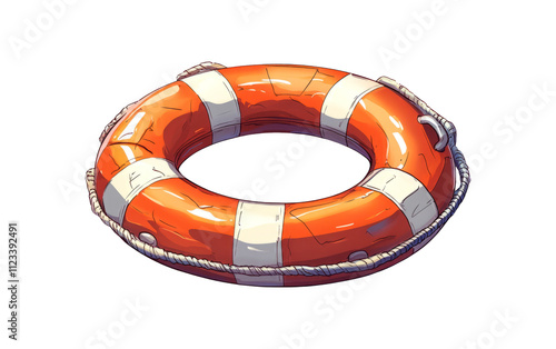 Lifebuoy on Transparent Background for Safety Concepts photo