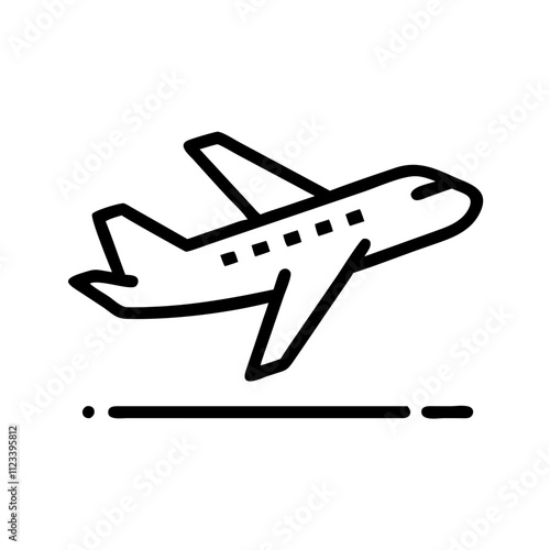 Airplane Taking Off, Flight and Travel Icon