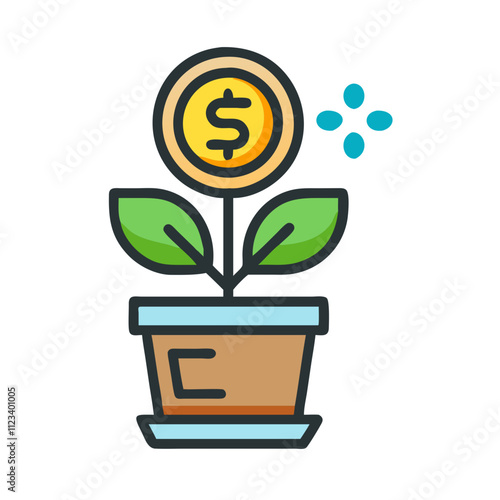  Money Tree in Pot Icon