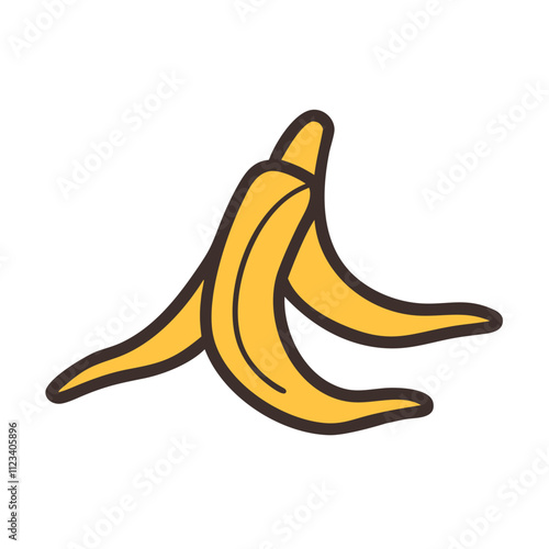  Banana Peel Icon, Yellow 