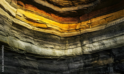 Nature Wallpaper - A close-up view of layered rock formations showcasing natural colors and textures. photo