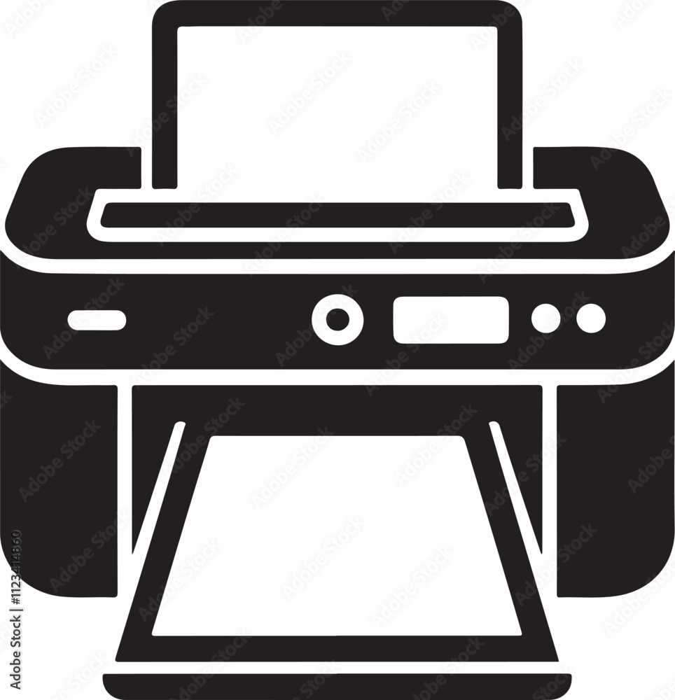 High-Quality Printer Silhouette High-Quality Printer Silhouette