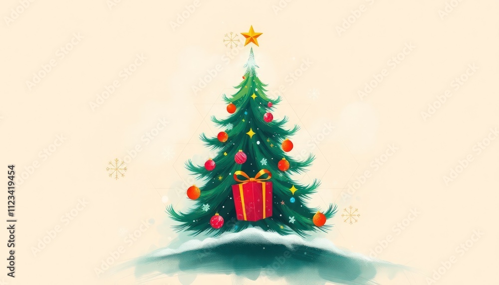 Obraz premium christmas tree with gifts.