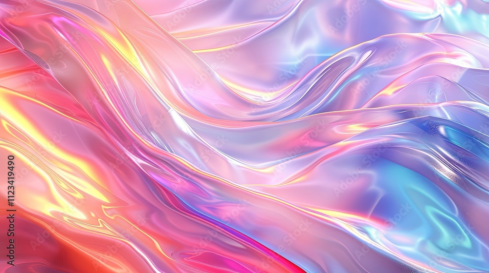 Vibrant Abstract Holographic Waves Background Vibrant Abstract Holographic Waves Background