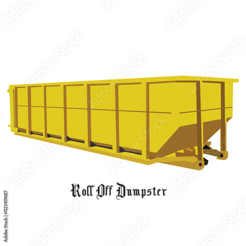 Big Yellow Roll Off Dumpster Industrial Waste Management