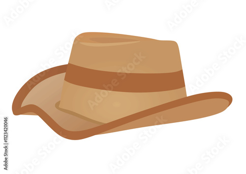 Brown cowboy hat. vector illustration