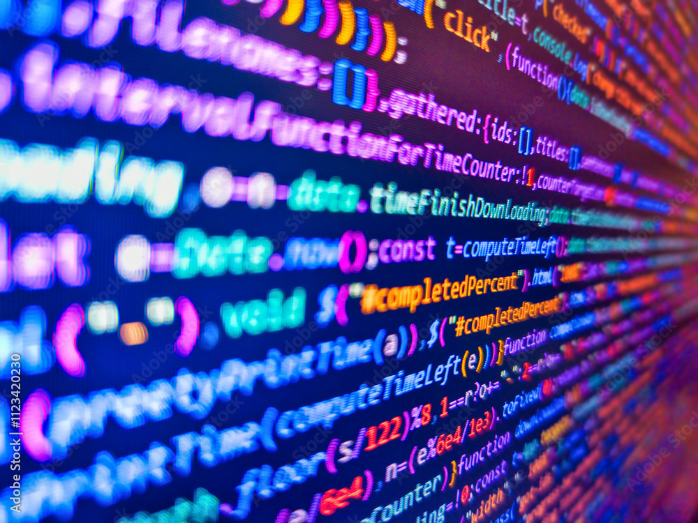 Background of program code. Computer html code on screen. Web programming with compressed css code. Programming concept. Programming code on monitor screen. Software developer coding screen. Background of program code. Computer html code on screen. Web programming with compressed css code. Programming concept. Programming code on monitor screen. Software developer coding screen.
