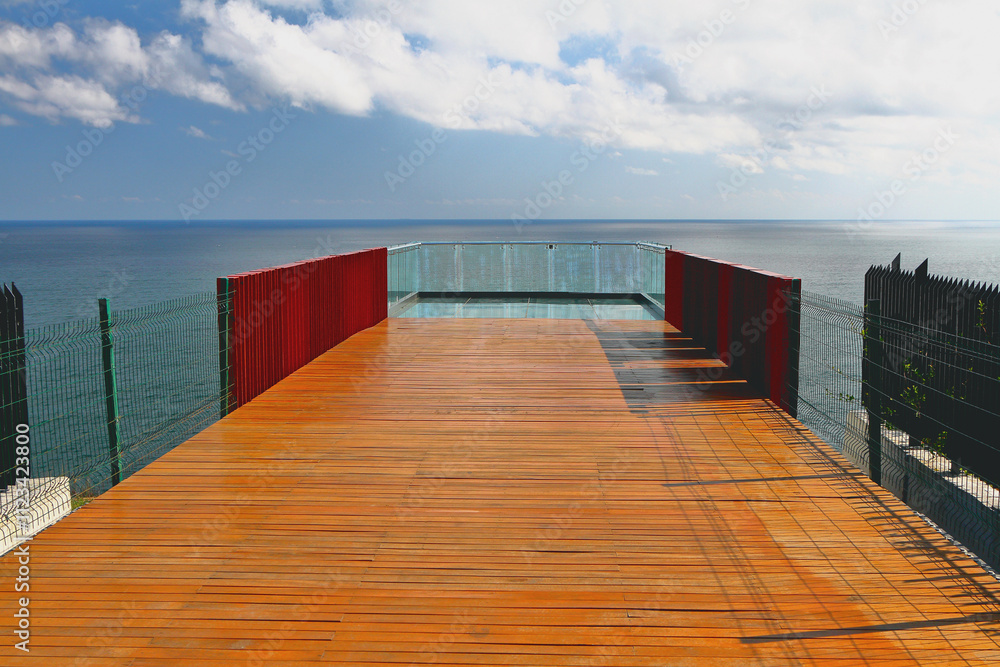 Obraz premium Seashore observation deck. Karaburun, Arnavutkoy, Istanbul, Turkey