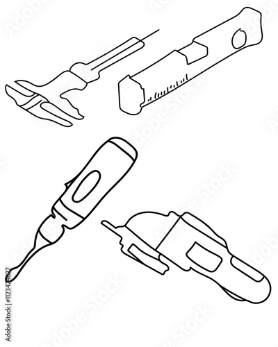 vernier scale, ruler, saw blade Construction Vector tools are digital resources for architects, engineers, and designers tools typically use vector graphics to create precise,scalable illustrations.