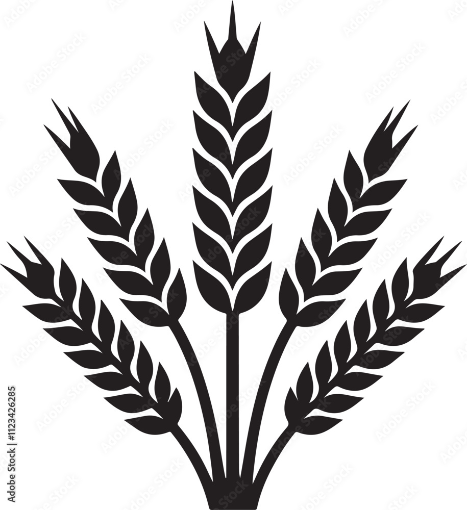 Fototapeta premium Wheat Silhouette Vector Illustration Design Art