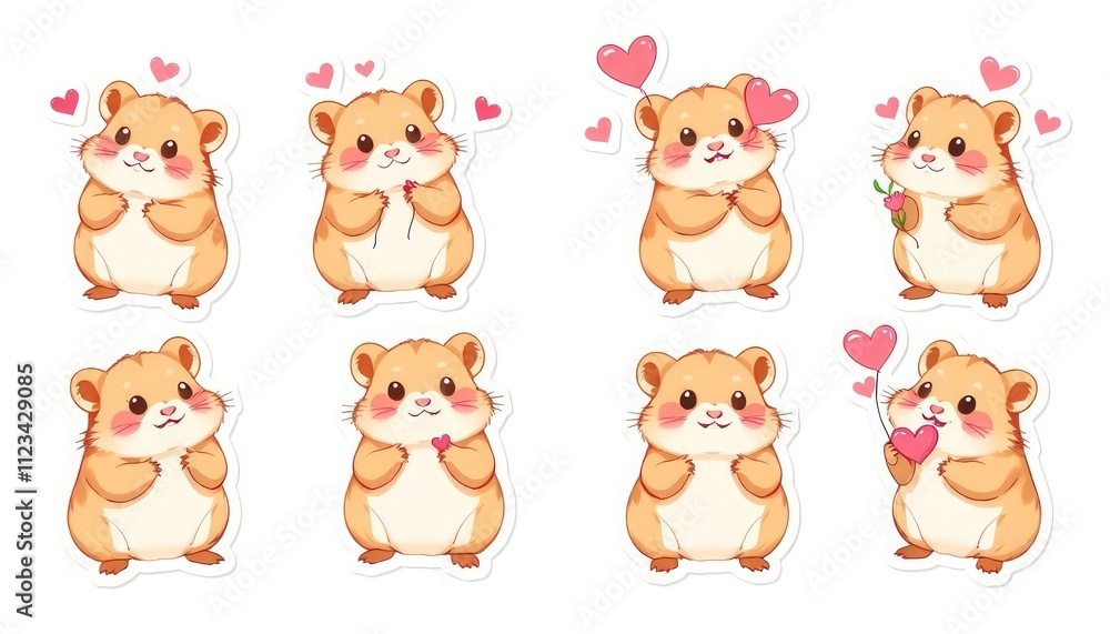 Obraz premium set of animals hamster stikers.