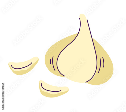 Garlic sticker isolated concept. Vector graphic design illustration