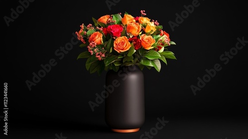 Wallpaper Mural A vase filled with wildflowers and roses mockup. Generative AI Torontodigital.ca