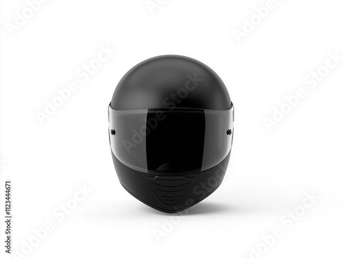 Stylish Black Motorcycle Helmet with Clear Visor on a Crisp White Background photo