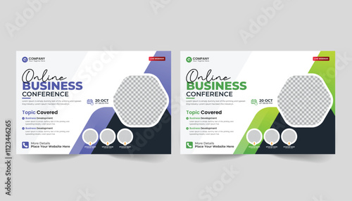 Modern Corporate Business Conference Flyer Template. Professional A4 Brochure Design Layout, Horizontal Business Conference brochure flyer design layout template