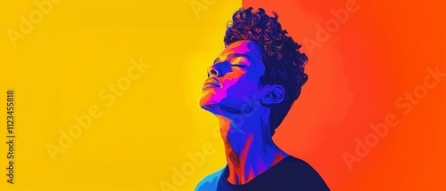 Vivid Abstract Portrait Showcasing Semi-Realistic Figure, Bold Colors, Stained-Glass Effects, and a Dynamic Modern Art Style