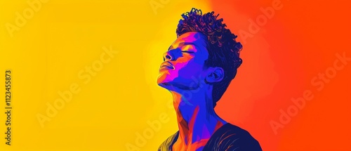 Vivid Abstract Portrait Showcasing Semi-Realistic Figure, Bold Colors, Stained-Glass Effects, and a Dynamic Modern Art Style