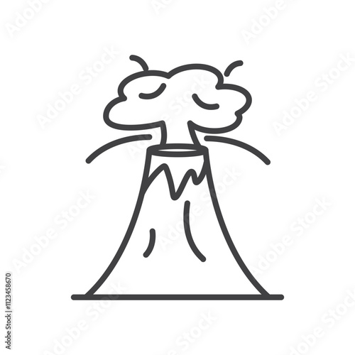 Volcano isolated icon. vector illustration.