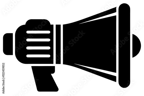 Silhouette speaker megaphone icon and logo vector illustration.