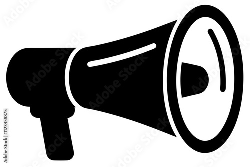 Silhouette speaker megaphone icon and logo vector illustration.