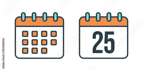 Dec 25- Daily Calendar Icon in flat design style