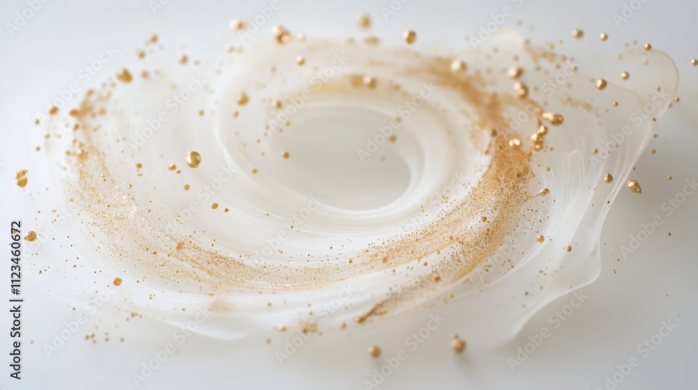 Golden stardust swirls on white background Golden stardust swirls on white background