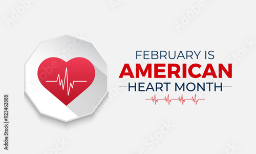 American Heart Month  is observed every year in february Medical healthcare concept. Health, holiday , Design for cards, prints, social media, poster, flyer and background design template.