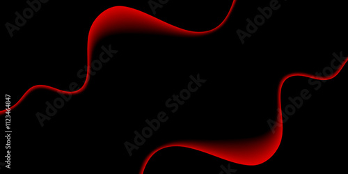 Red Black Background with Abstract Flow - 3d rendering