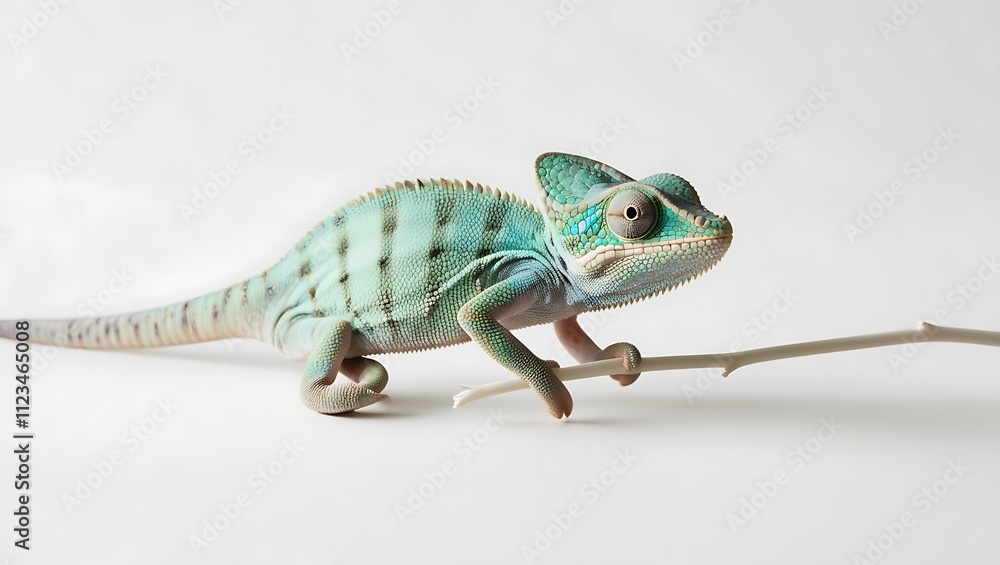 Fototapeta premium chameleon on a white background