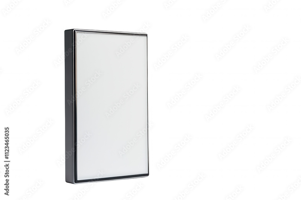 Fototapeta premium Isolated on a transparent background. Modern minimalist led light panel with black frame.