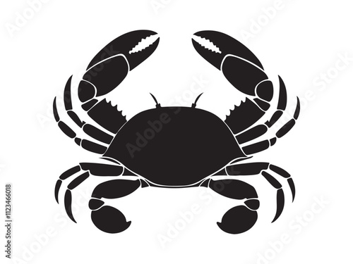 Crab on the beach silhouette vector art black color design and solid white background  photo