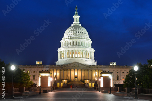 U.S Capitol Building at night - Washington D.C. United States photo