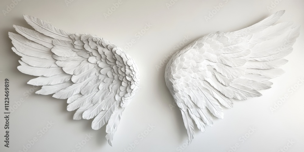 Fototapeta premium Majestic angel wings in mid-flight display