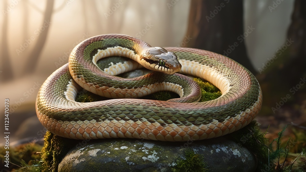 Obraz premium snake in a forest