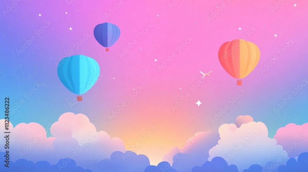 Fototapeta premium Gradient pastel sky background 