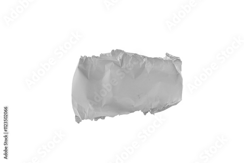 White crumpled paper flying, sheet falls and twists isolated on white, clipping path photo